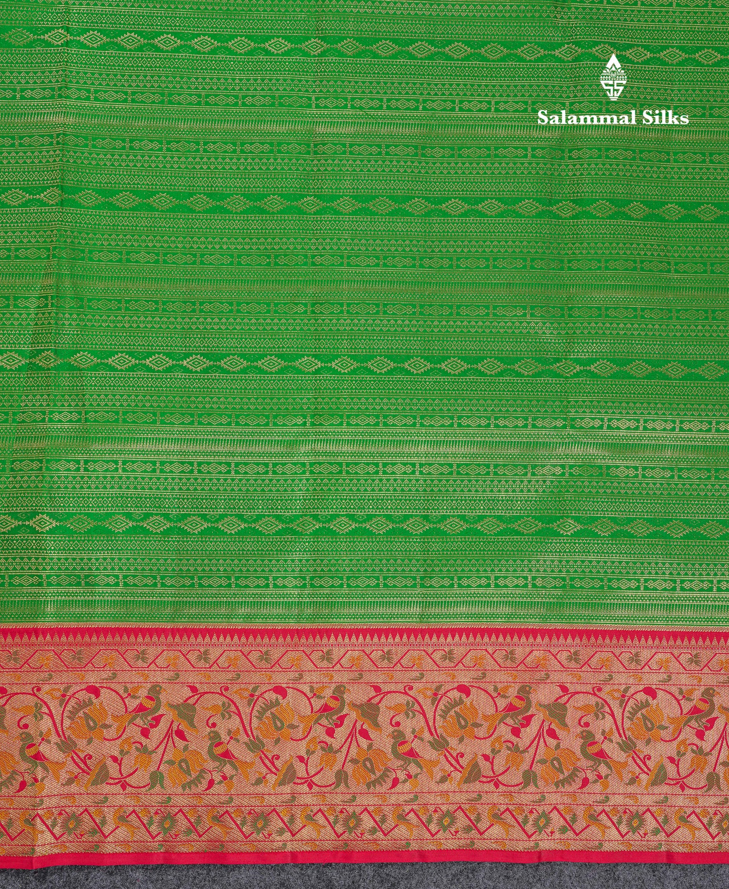 Beautiful Green Fancy Bridal Pure Kanjivaram Silk Saree With Contrast Redish Maroon Paithani Border