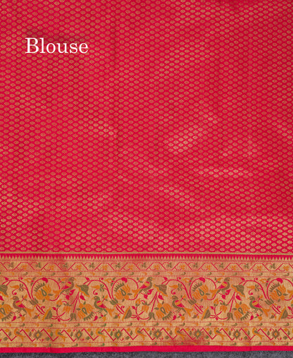 Beautiful Green Fancy Bridal Pure Kanjivaram Silk Saree With Contrast Redish Maroon Paithani Border