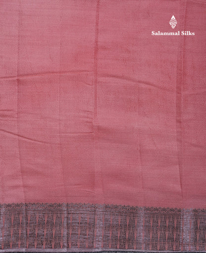 Beautiful Dark Brown Semi Raw Silk Saree With Fancy Border