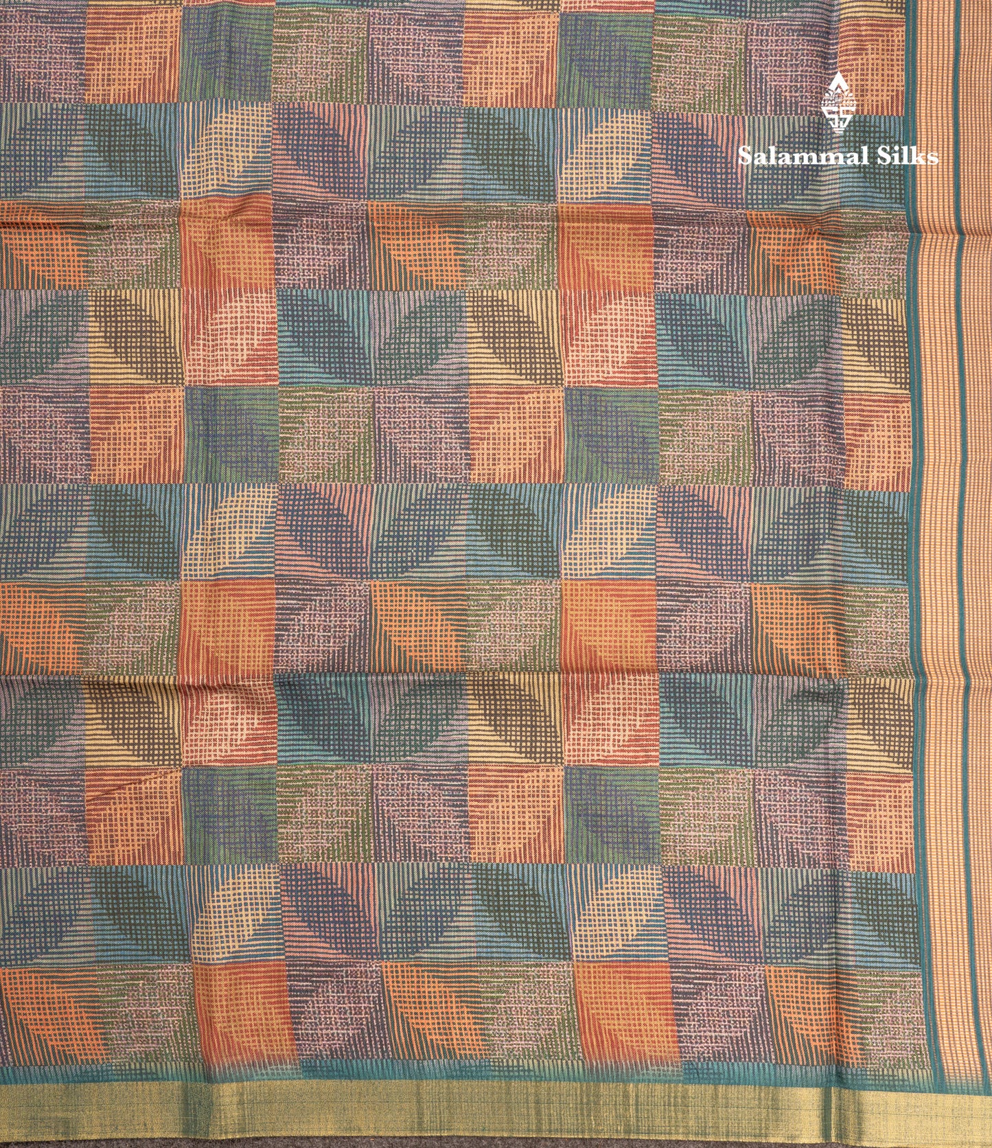Brown Semi Tussar Fancy Saree With Gold Border