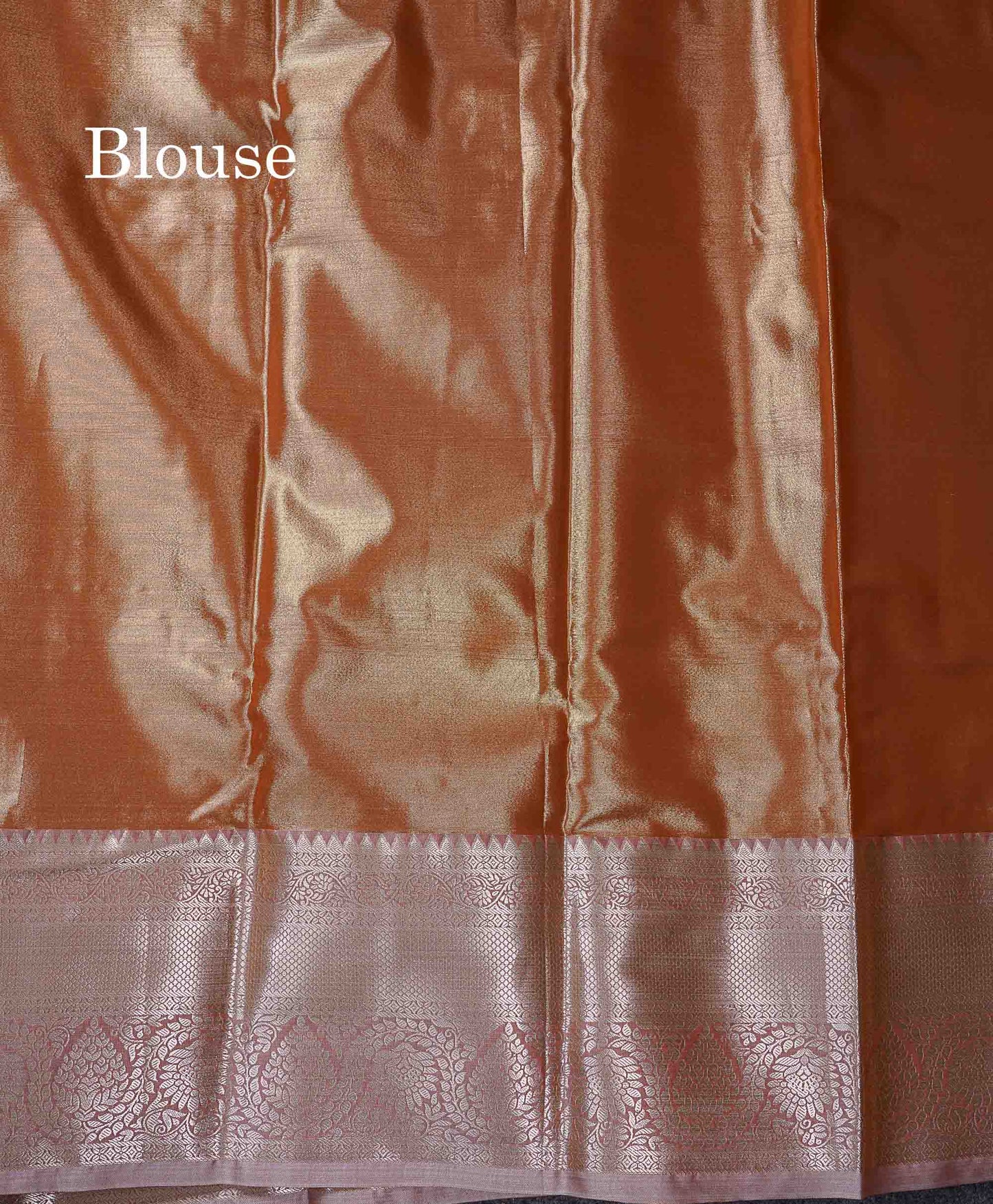 Beautiful Light Chocolate Tissue Bridal Semi Silk Saree With Traditional Evening Morning Border
