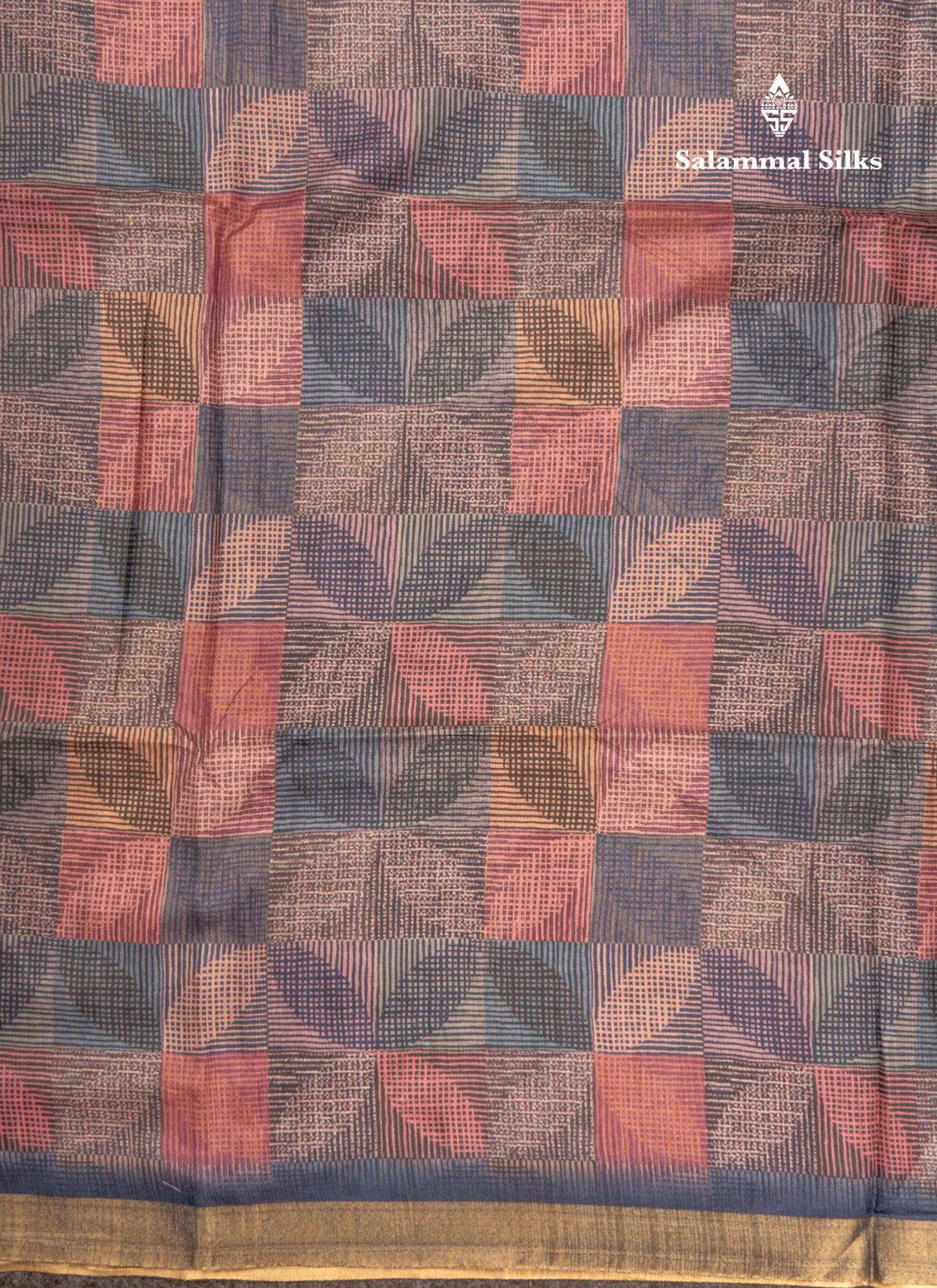 Brown Semi Tussar Fancy Saree With Gold Border