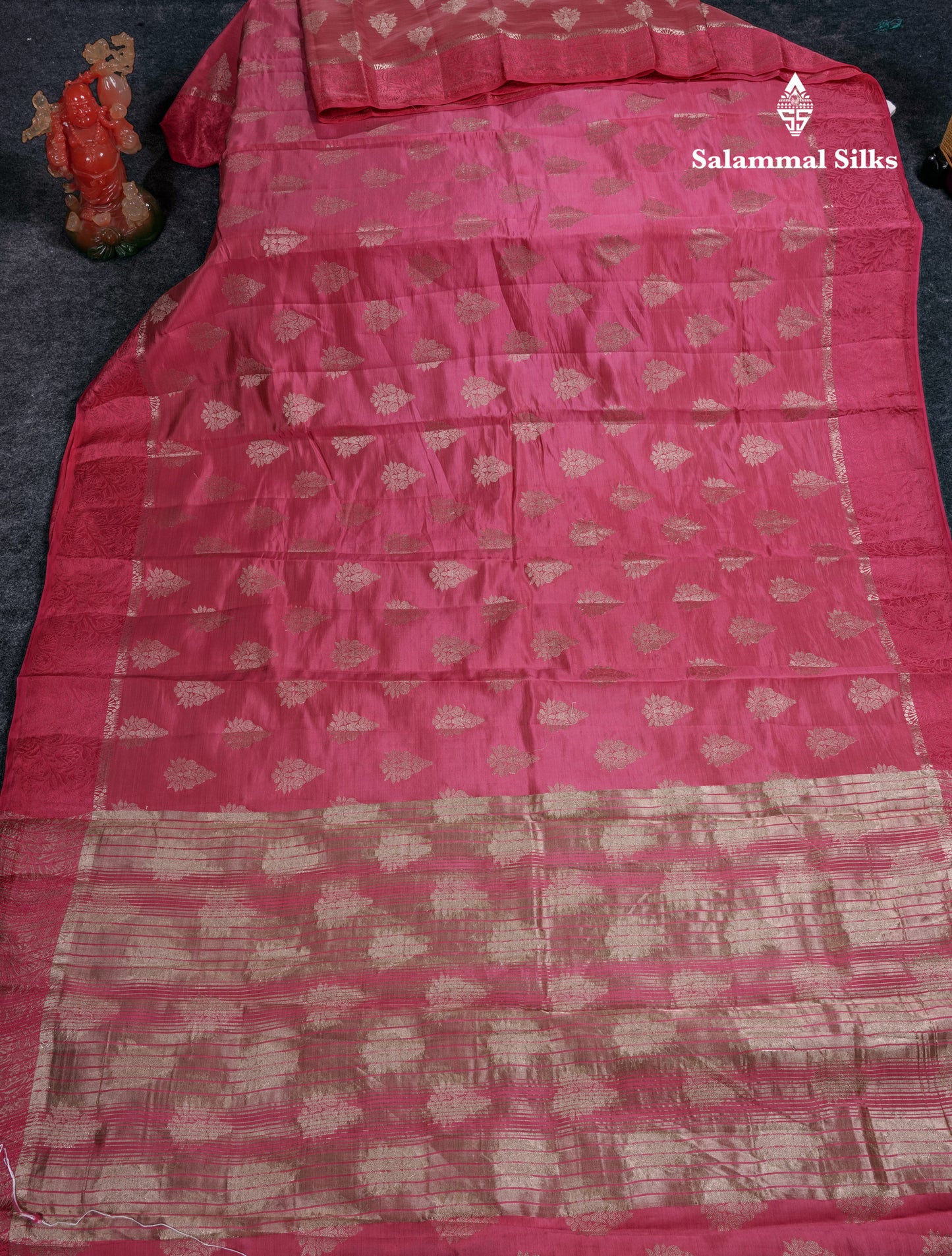 Beautiful Blue Semi Raw Silk Saree With Fancy Border