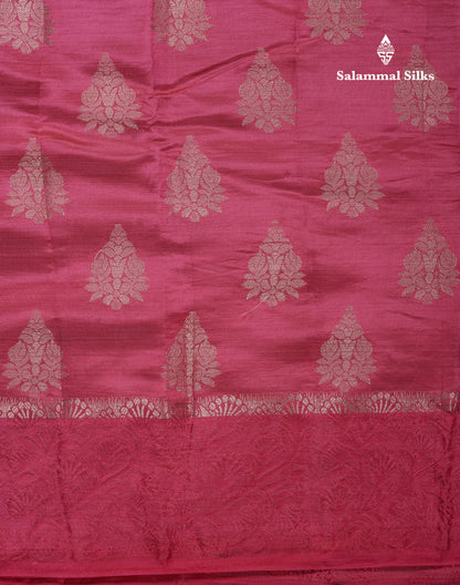 Beautiful Blue Semi Raw Silk Saree With Fancy Border