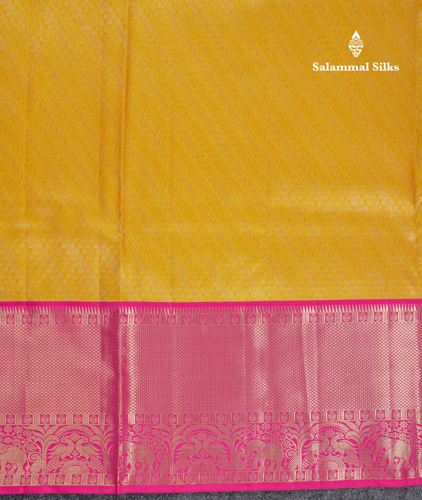 Beautiful Yellow Bridal Pure Kanjivaram Silk Saree With Contrast Pink Traditional Evening Morning Border