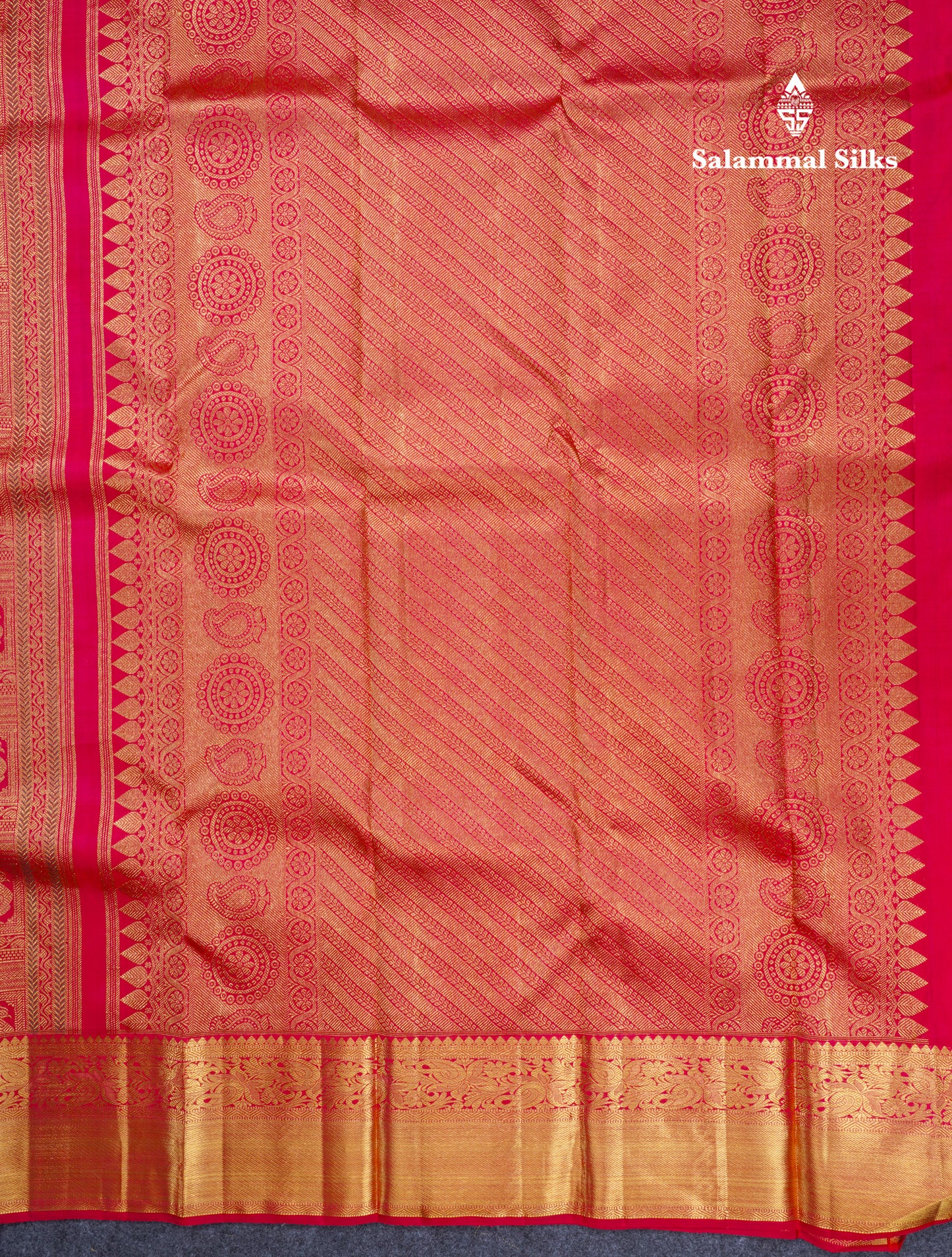 Dual Tone Pinkish Red Beautiful Menakari Work Bridal Pure Kanjivaram Silk Saree With Traditional Border