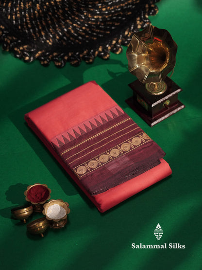Beautiful Grey Plain Pure Chettinad Cotton Saree With Black Thread Work Border