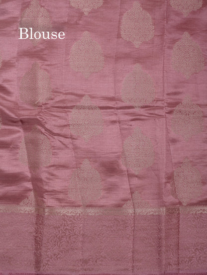 Beautiful Green Semi Raw Silk Saree With Fancy Border