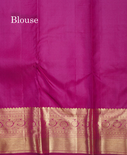 Magenta Beautiful Menakari Work Bridal Pure Kanjivaram Silk Saree With Traditional Border
