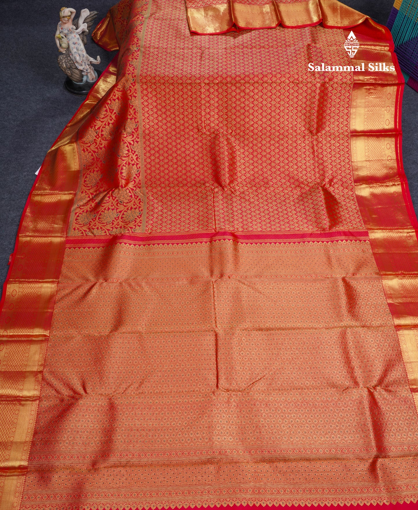 Dual Tone Reddish Pink Beautiful Menakari Work Bridal Pure Kanjivaram Silk Saree With Traditional Border