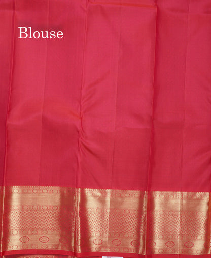 Dual Tone Reddish Pink Beautiful Menakari Work Bridal Pure Kanjivaram Silk Saree With Traditional Border