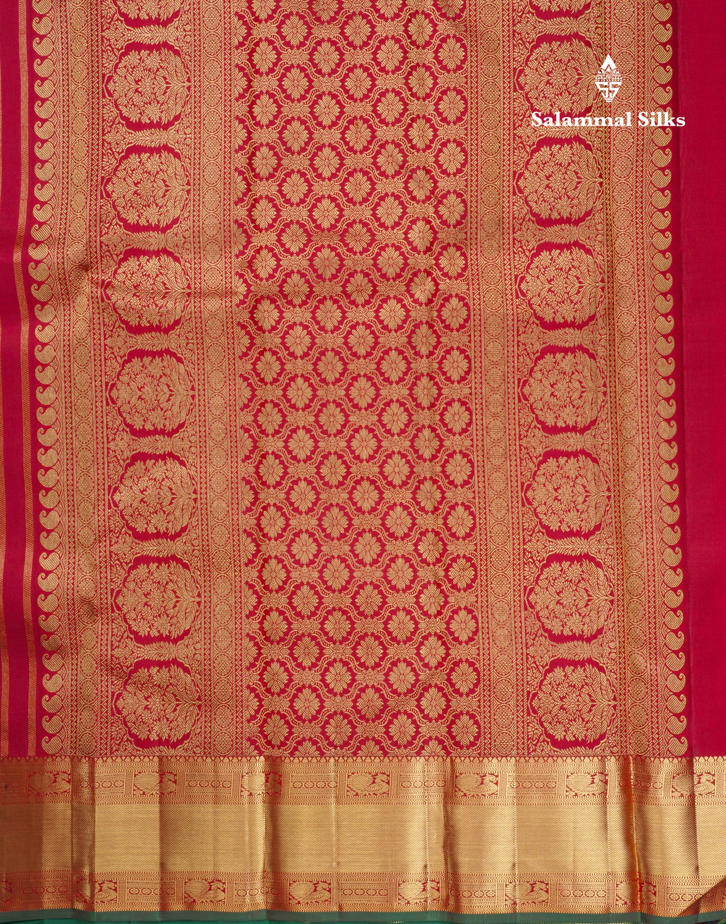 Maroon Beautiful Bridal Pure Kanjivaram Silk Saree With Contrast Bottle Green Blouse