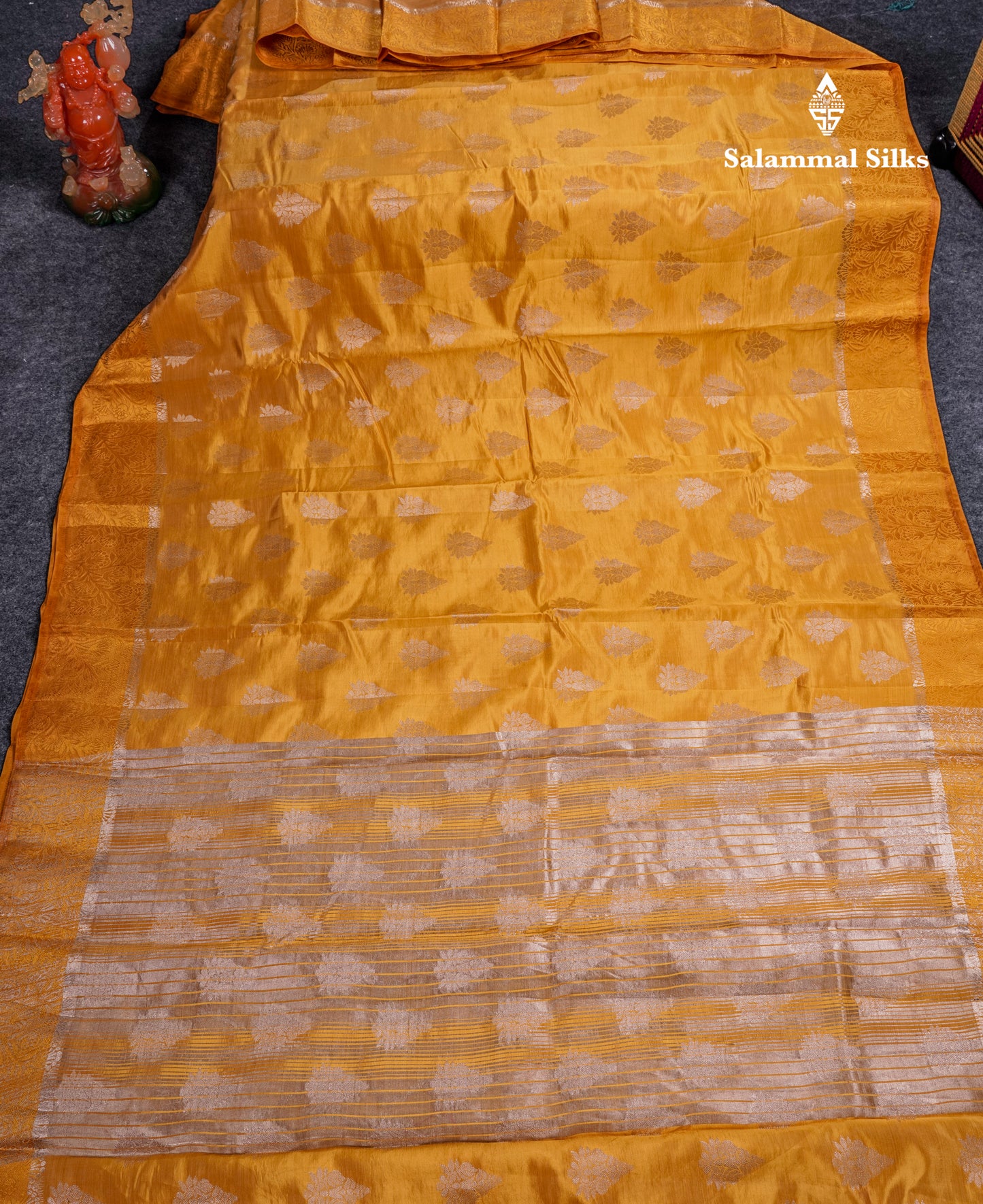 Beautiful Blue Semi Raw Silk Saree With Fancy Border