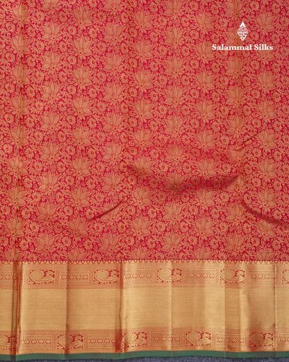 Maroon Beautiful Bridal Pure Kanjivaram Silk Saree With Contrast Bottle Green Blouse