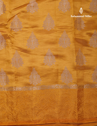 Beautiful Blue Semi Raw Silk Saree With Fancy Border