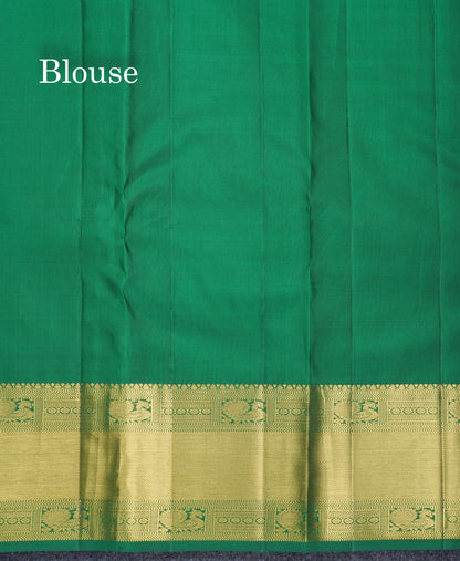 Maroon Beautiful Bridal Pure Kanjivaram Silk Saree With Contrast Bottle Green Blouse