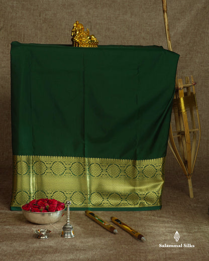 Semi Silk Pattu Pavadai ( Magenta Pink ) With Bottle Green Blouse 36"