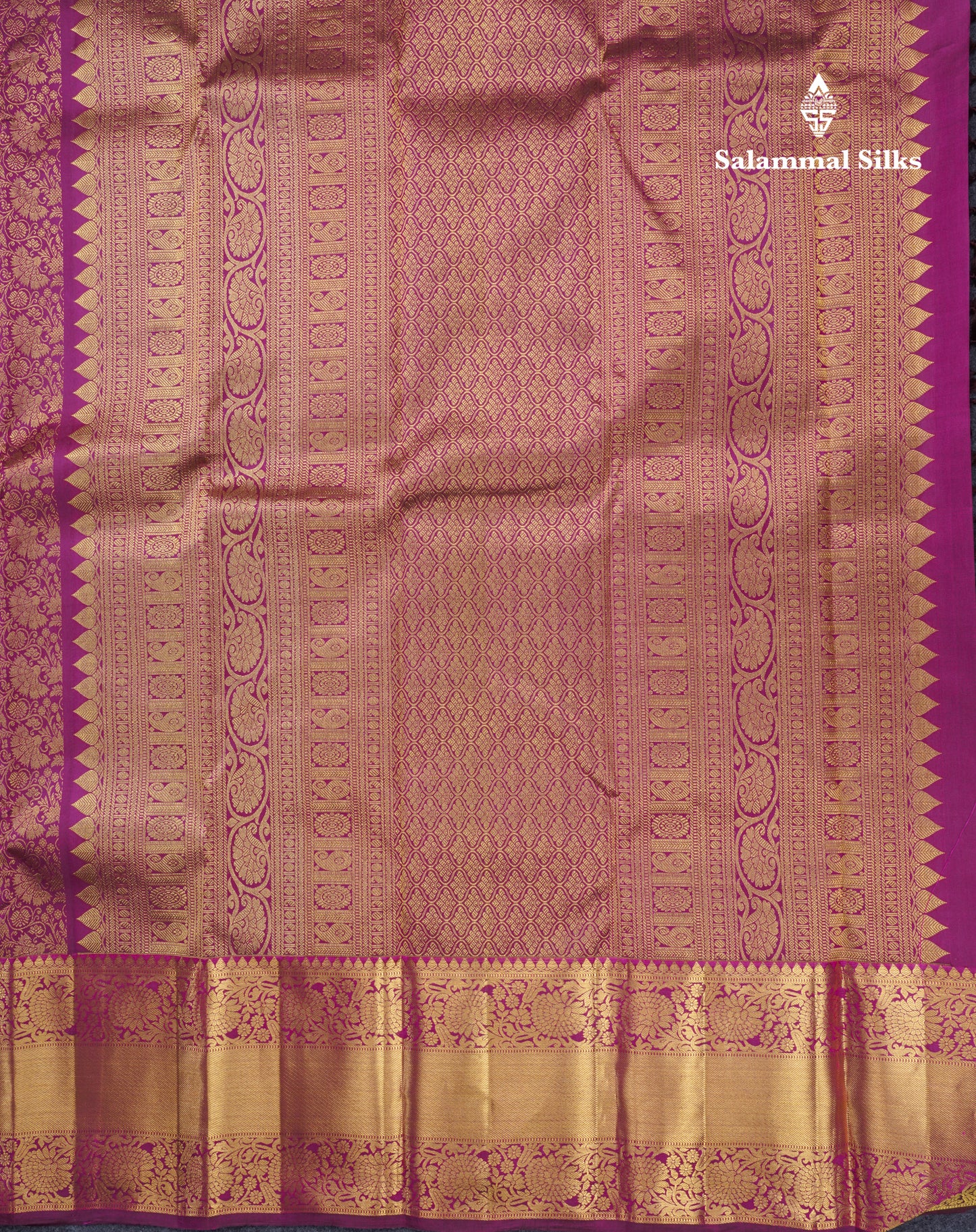 Magenta Beautiful Bridal Pure Kanjivaram Silk Saree With Traditional Evening Morning Border