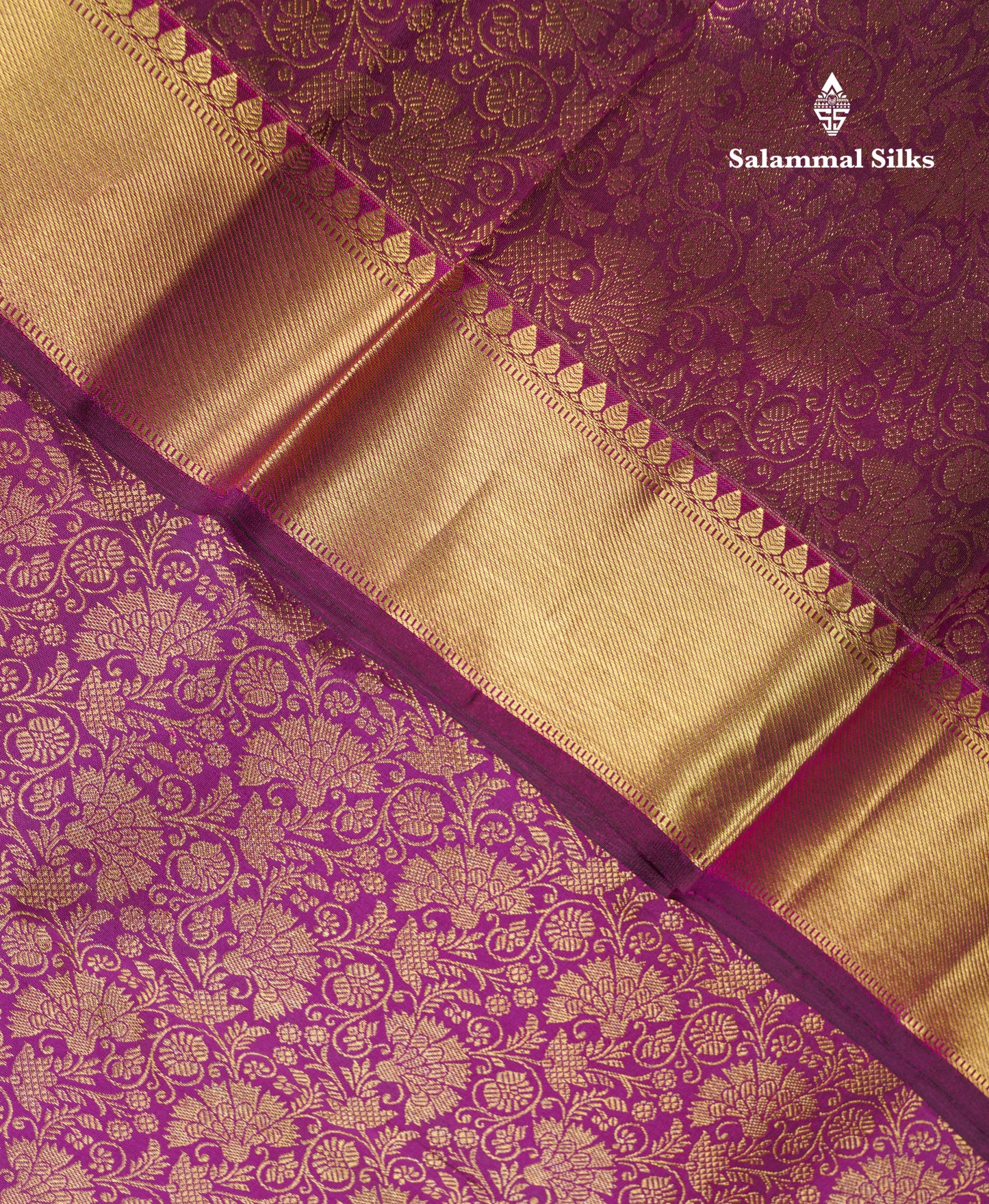 Magenta Beautiful Bridal Pure Kanjivaram Silk Saree With Traditional Evening Morning Border