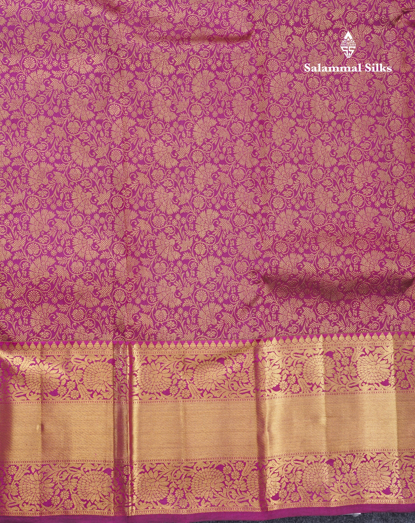 Magenta Beautiful Bridal Pure Kanjivaram Silk Saree With Traditional Evening Morning Border