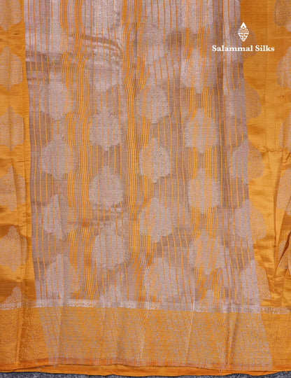 Beautiful Green Semi Raw Silk Saree With Fancy Border