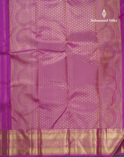 Purple Beautiful Menakari Work Bridal Pure Kanjivaram Silk Saree With Traditional Border