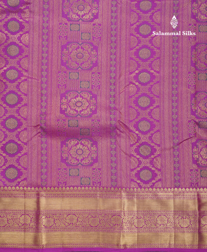 Purple Beautiful Menakari Work Bridal Pure Kanjivaram Silk Saree With Traditional Border
