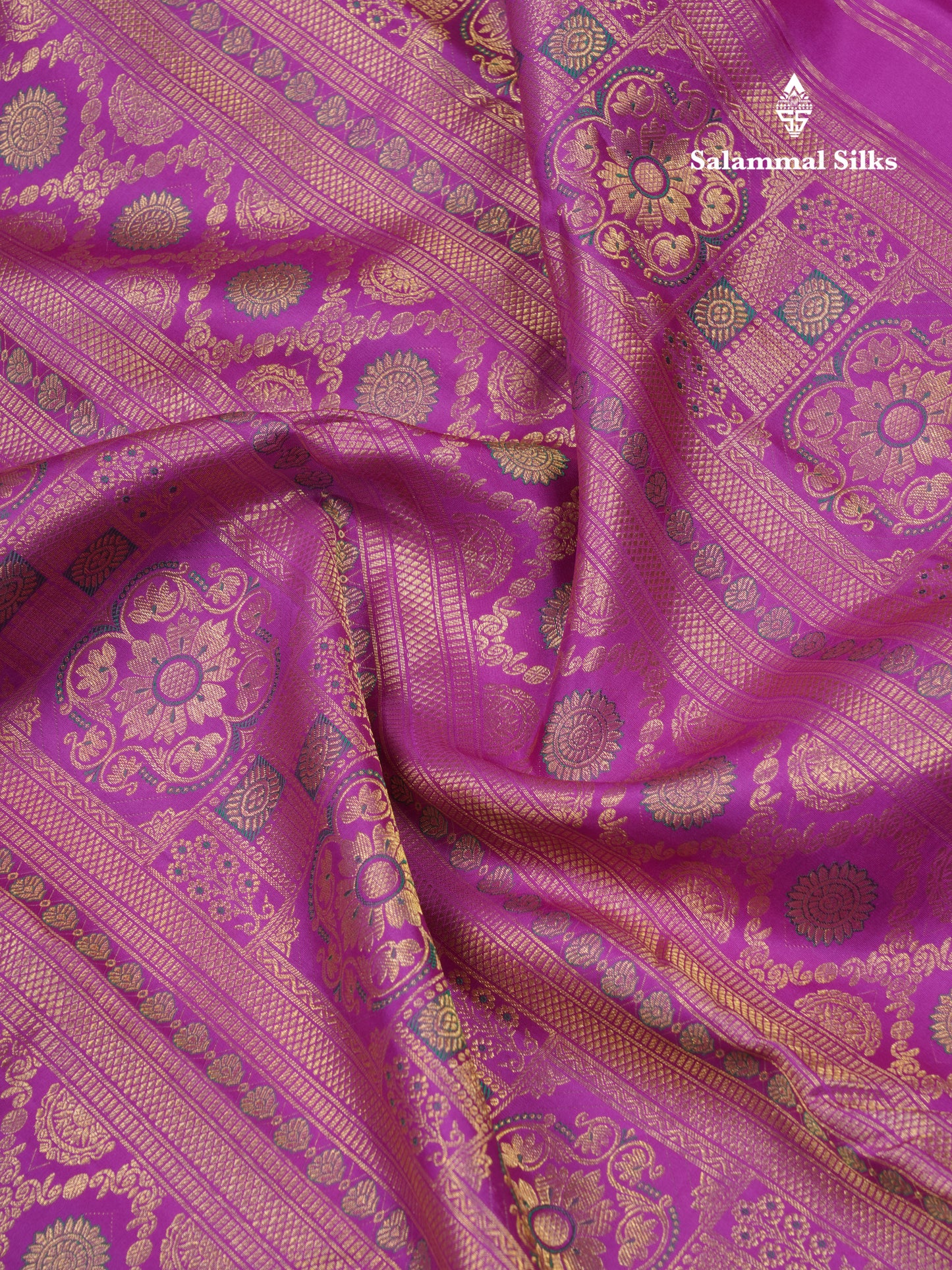 Purple Beautiful Menakari Work Bridal Pure Kanjivaram Silk Saree With Traditional Border