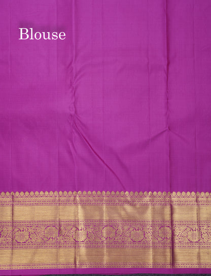 Purple Beautiful Menakari Work Bridal Pure Kanjivaram Silk Saree With Traditional Border
