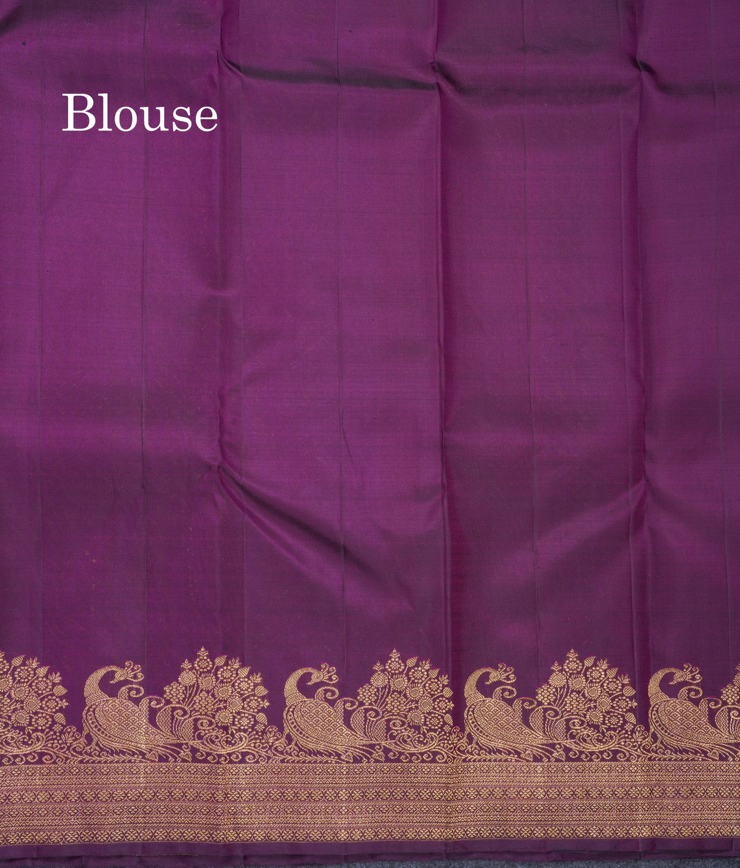 Dark Purple Pure Kanjivaram Silk Saree With Traditional Turning Border