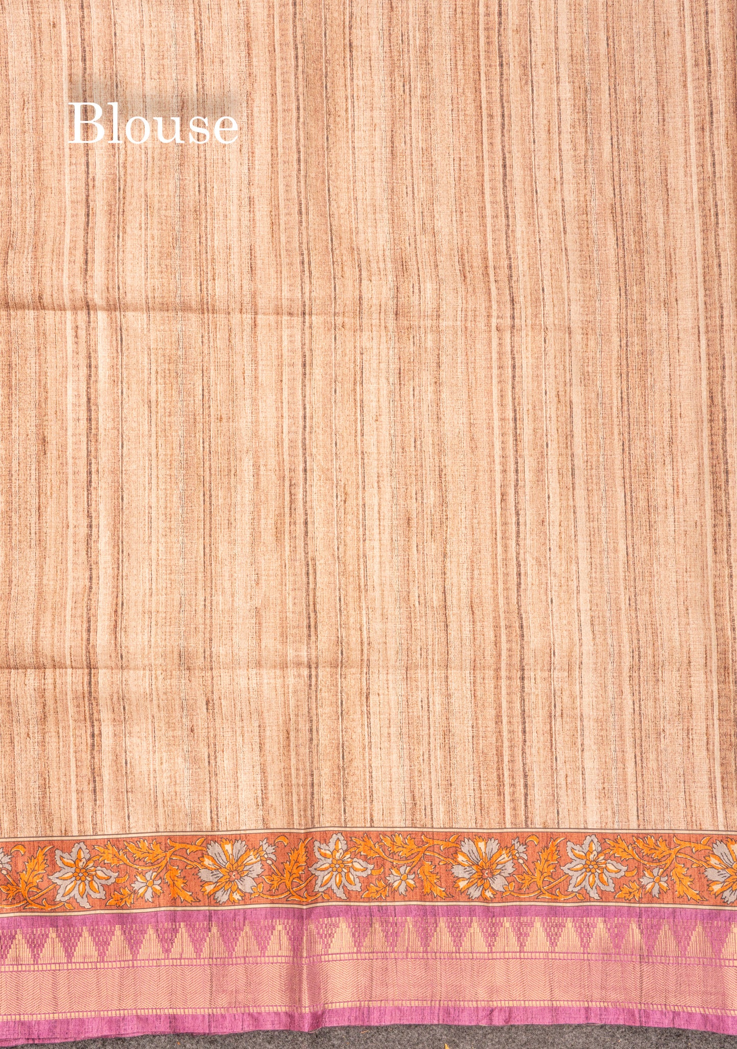 Mustard Yellow Semi Tussar Fancy Saree With Contrast Pink Shade Border