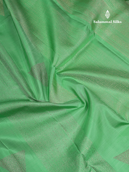 Beautiful Light Pista Green Fancy Pure Kanjivaram Silk Saree With Blouse