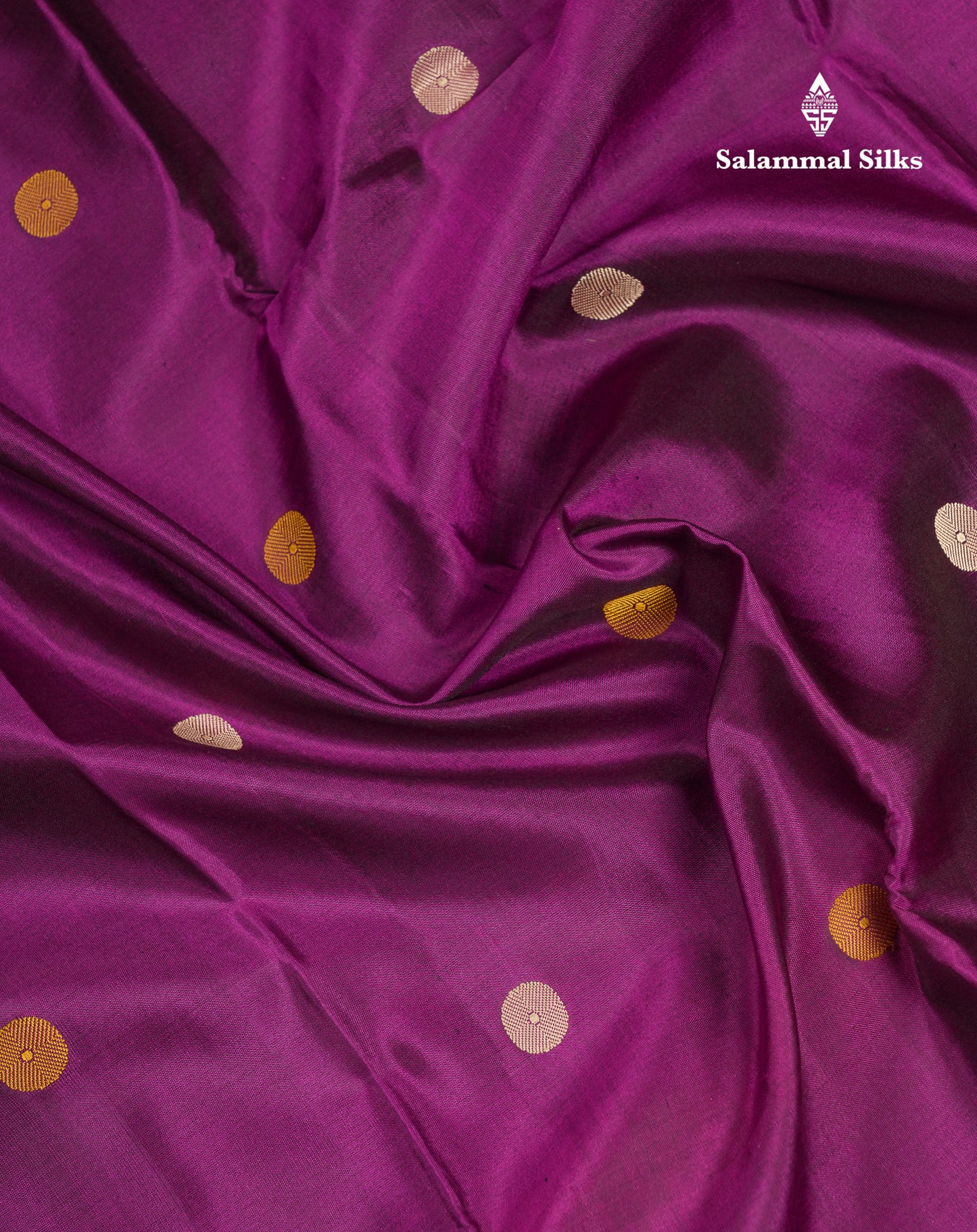 Beautiful Dark Purple Thread Work Butta Pure Kanjivaram Silk Saree With Contrast Bottle Green Traditional Border
