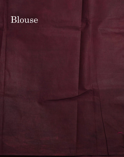 White Batik Print Sungudi Pure Cotton Saree With Contrast Grey Border