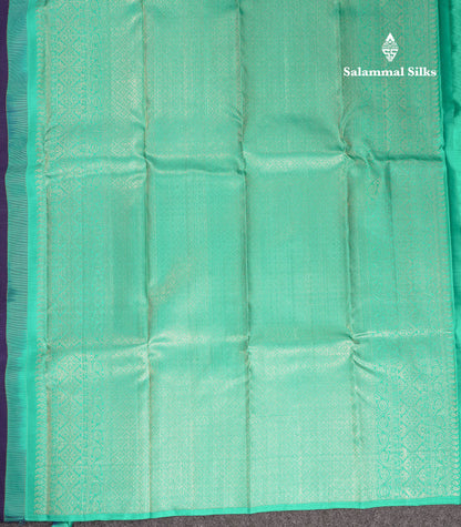 Beautiful Navy Blue Fancy Pure Kanjivaram Silk Saree With Contrast Rexona Blouse