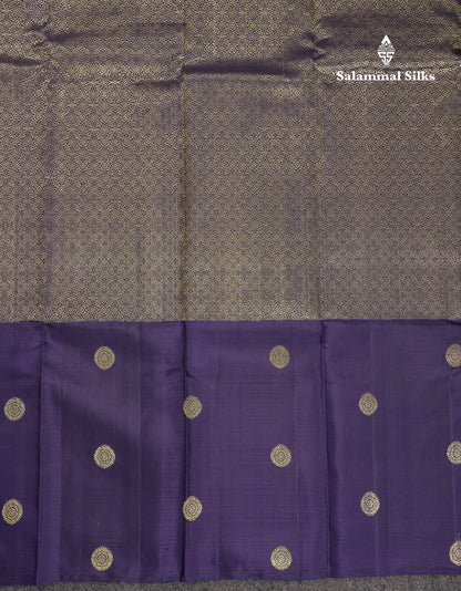 Beautiful Navy Blue Fancy Pure Kanjivaram Silk Saree With Contrast Rexona Blouse
