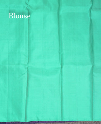 Beautiful Navy Blue Fancy Pure Kanjivaram Silk Saree With Contrast Rexona Blouse