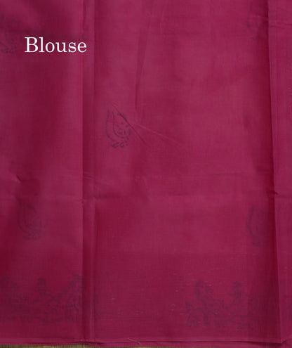 White Batik Print Sungudi Pure Cotton Saree With Contrast Grey Border