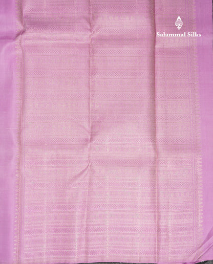 Beautiful Black & Grey Fancy Pure Kanjivaram Silk Saree With Contrast Lavender Blouse