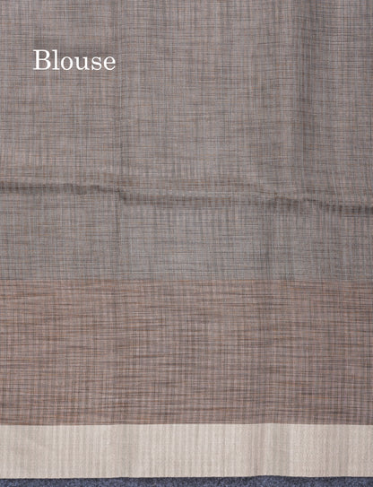 Light Elaichi Green Silver Zari Lines Linen Cotton Mix Fancy Saree With Blouse