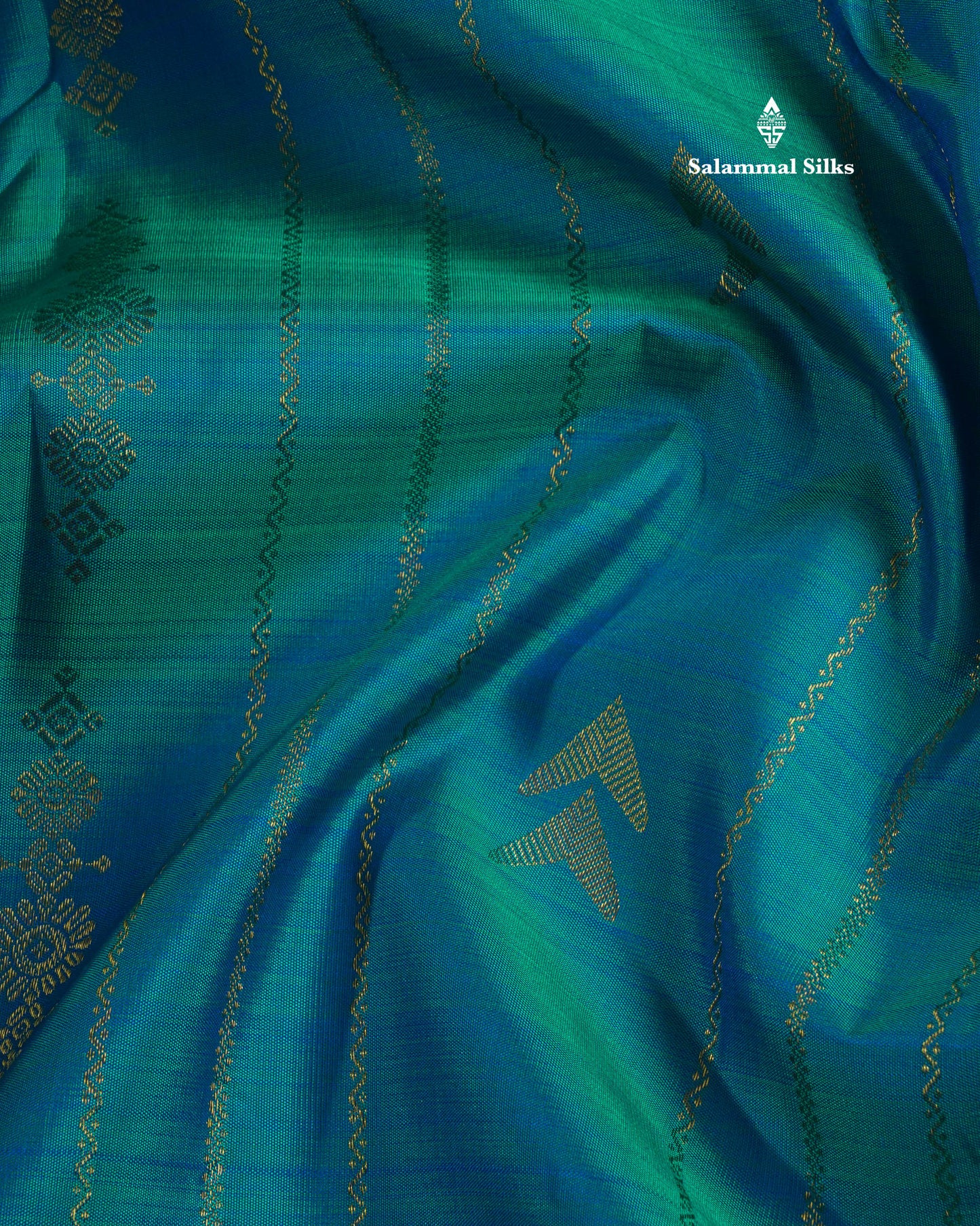 Peacock Blue Beautiful Fancy Pure Kanjivaram Silk Saree