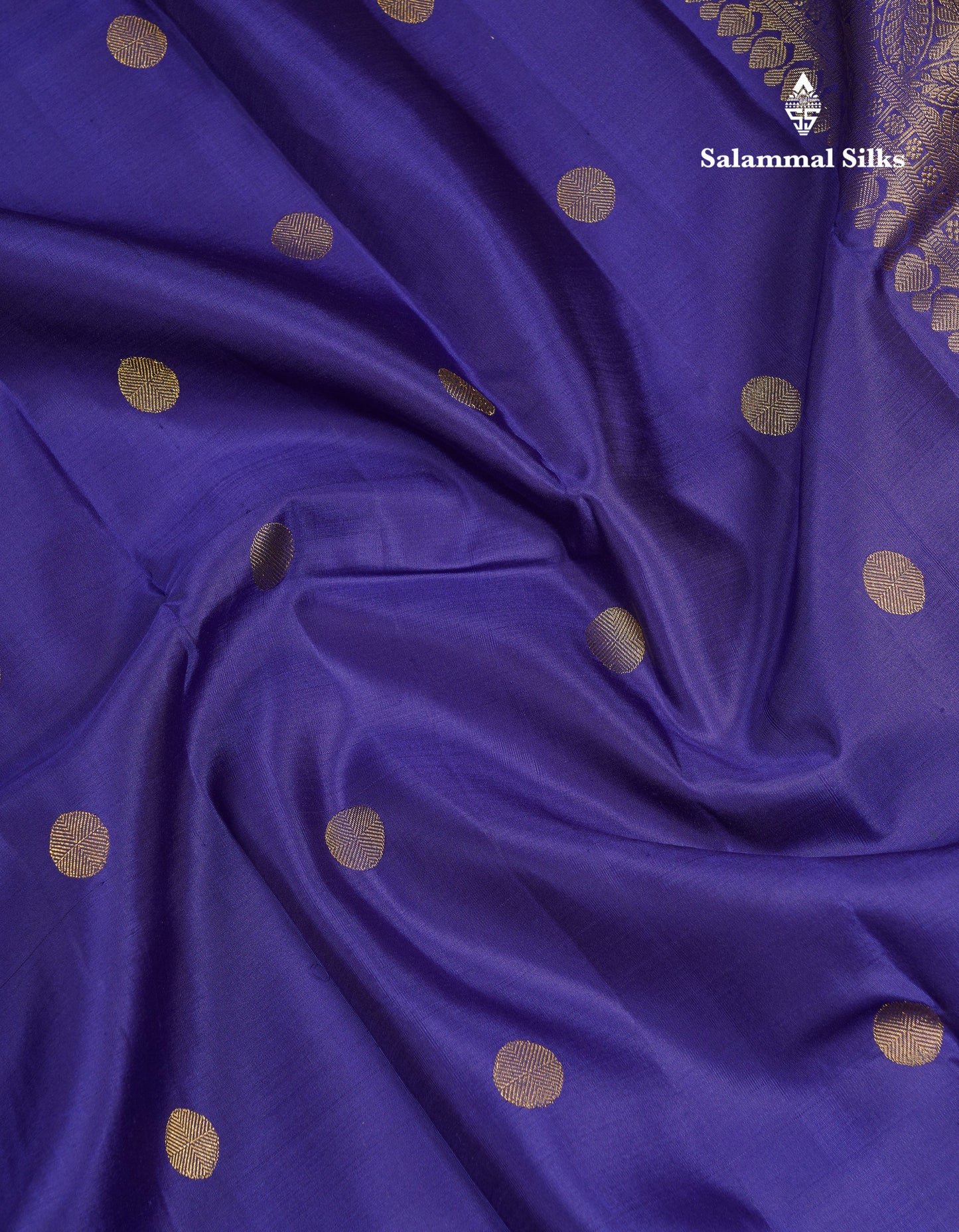 Beautiful Navy Blue Pure Kanjivaram Pure Silk Saree With Traditional Temple Border