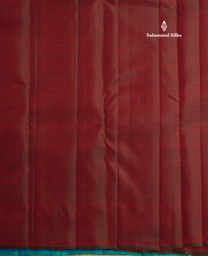Peacock Blue Beautiful Fancy Pure Kanjivaram Silk Saree