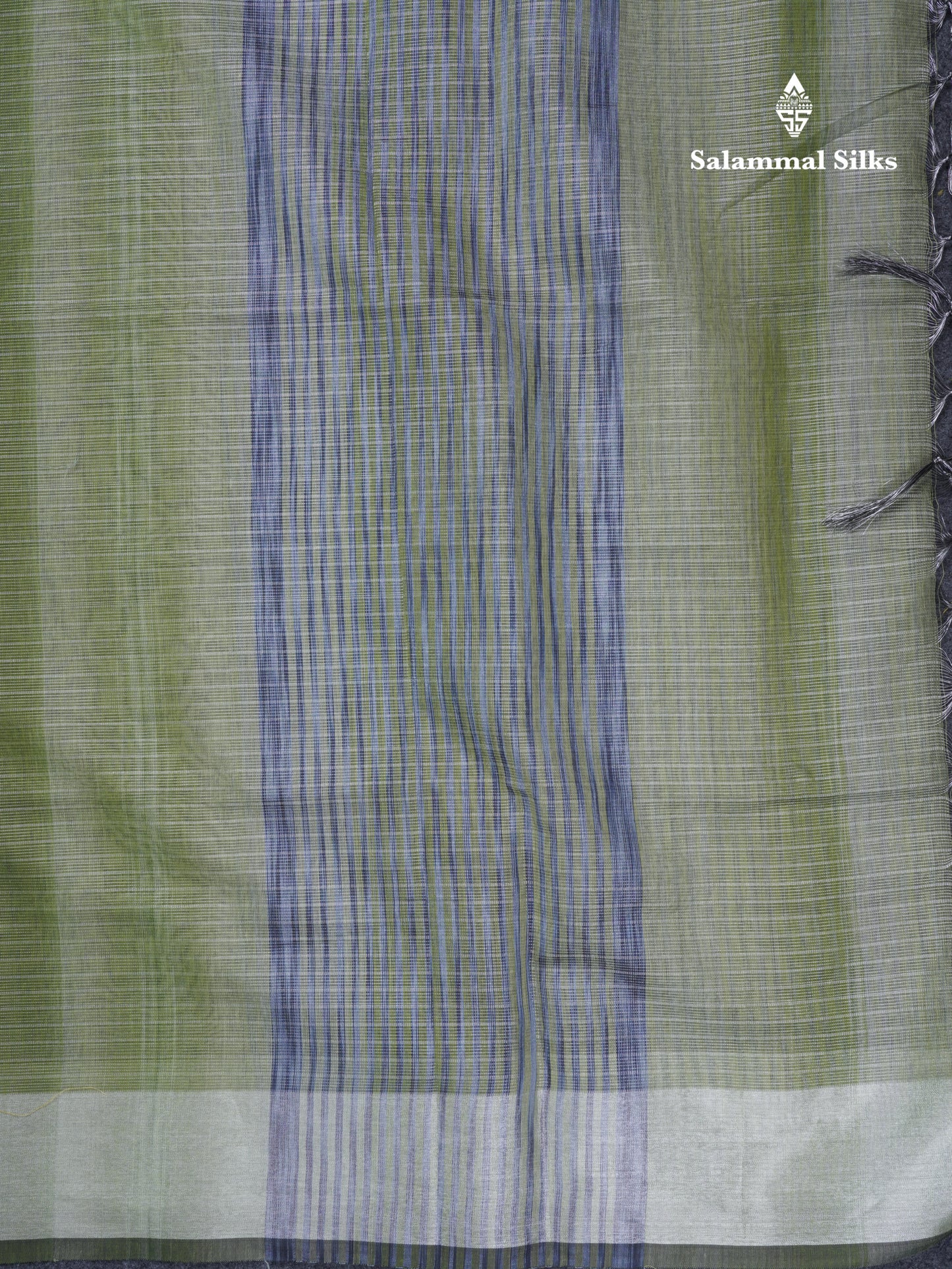 Light Elaichi Green Silver Zari Lines Linen Cotton Mix Fancy Saree With Blouse