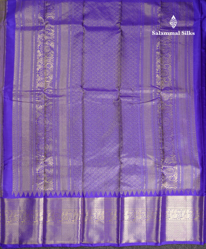 Beautiful Manthulir Yellow Pure Kanjivaram Silk Saree With Contrast Royal Blue Traditional Evening Morning Border