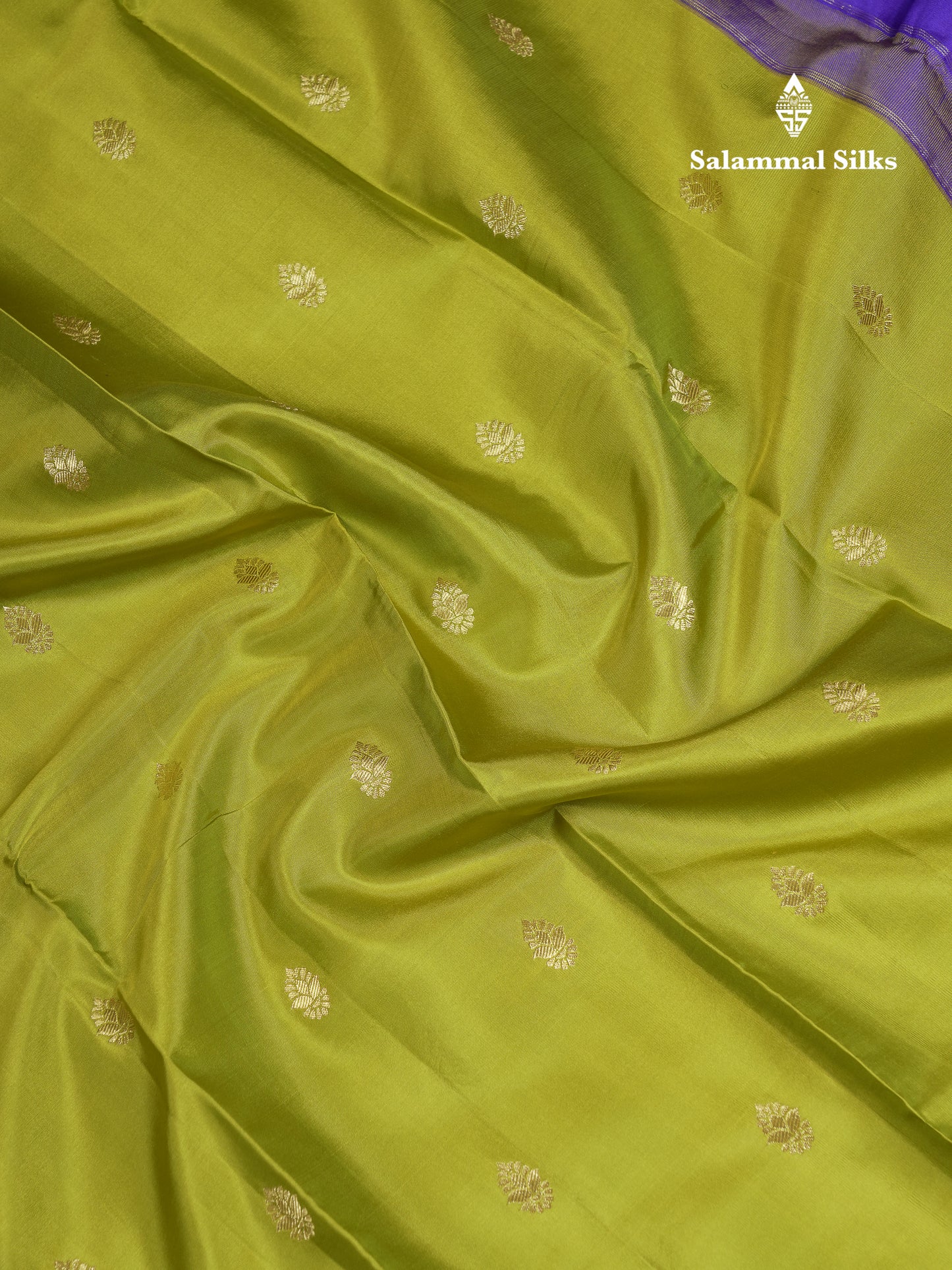 Beautiful Manthulir Yellow Pure Kanjivaram Silk Saree With Contrast Royal Blue Traditional Evening Morning Border