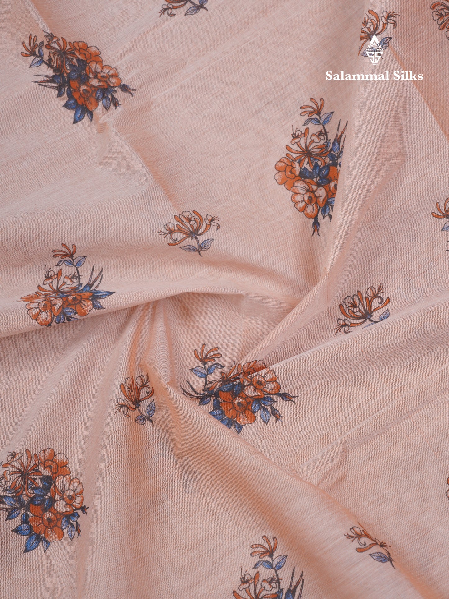 Light Elaichi Green Printed Pure Cotton Saree With Contrast Parrot Green Small Border