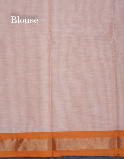 Light Elaichi Green Printed Pure Cotton Saree With Contrast Parrot Green Small Border