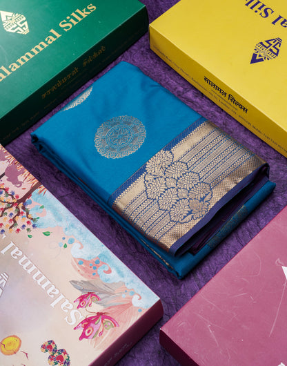 Beautiful Rust Orange Traditional Buttas Semi Silk Saree With Dark Maroon Border