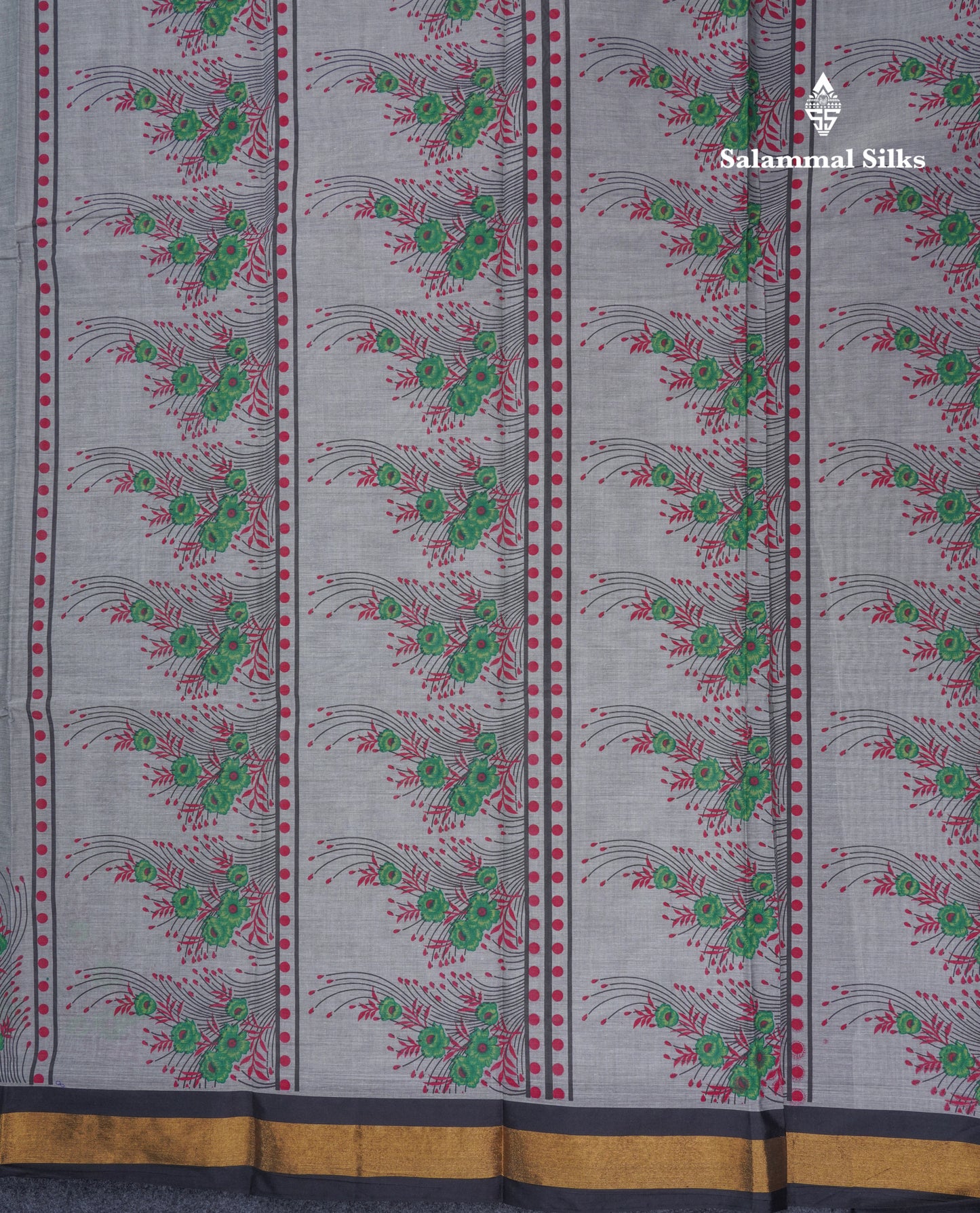 Onion Pink Printed Pure Cotton Saree With Contrast Chilly Red Border